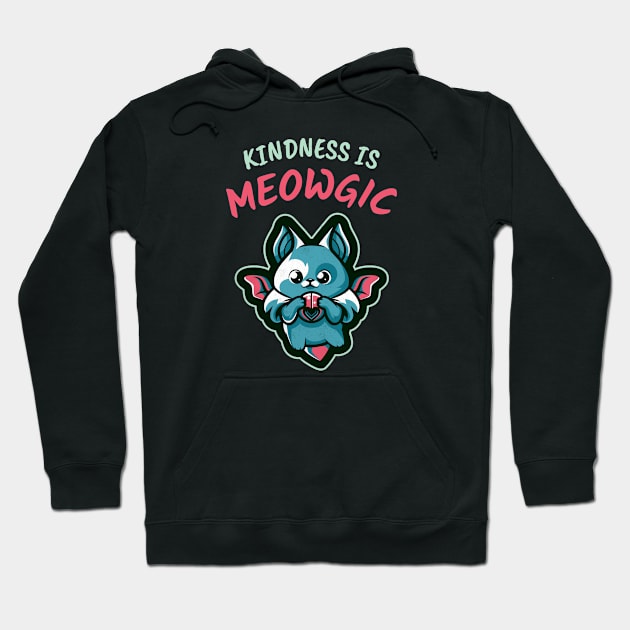 Kindness is Meowgic! Cute Little Kitty Hoodie by Johan13